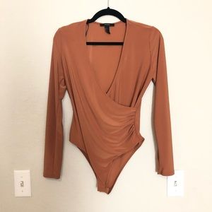FOREVER21 V neck bodysuit